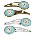 Carolines Treasures Checkerboard Blue Golden Retriever Barrettes Hair Clips, Set of 4, 4PK BB1143HCS4